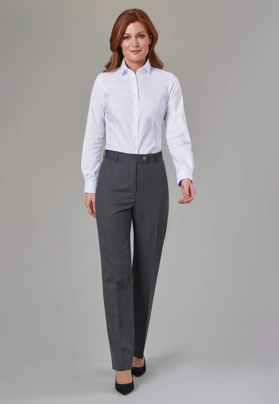 Grey straight leg trousers womens shop