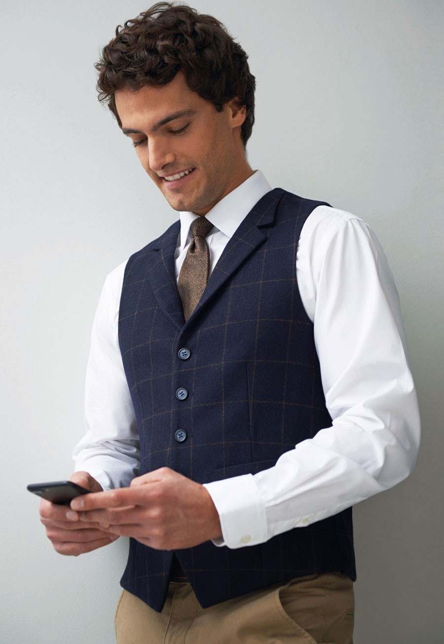 mens navy waistcoat