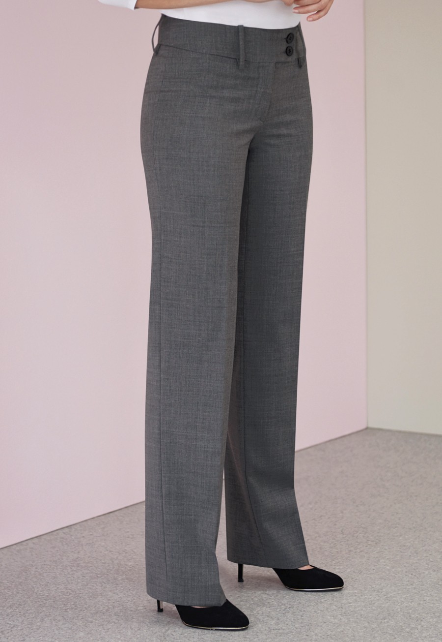 denim parallel trousers