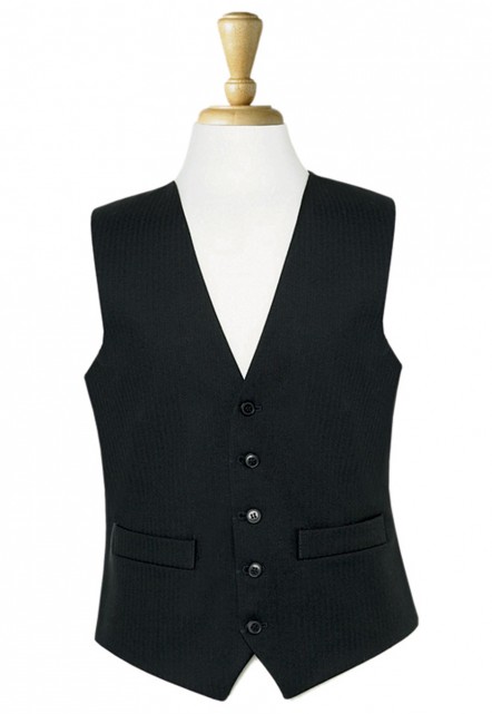 Black Herringbone Waistcoat